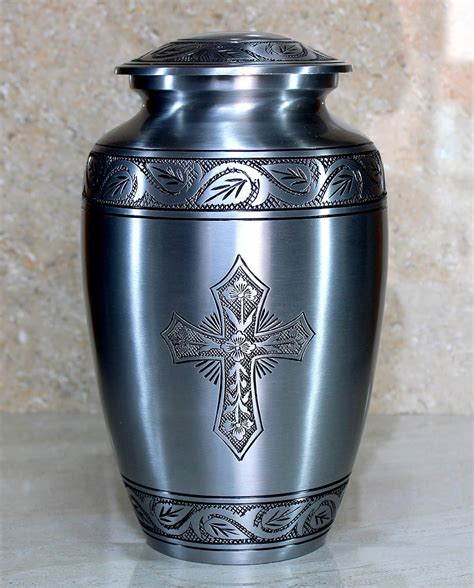 plain metal urn box for burial of ashes|adult urns for ashes.